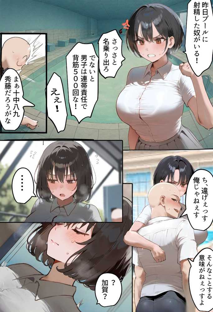 俺の爆乳競泳カノは大会裏で童貞坊主に筆下ろし強要され乳首イキから孕ませSEX漬けにされてた話 【寝取られ精液プール2】【寝取られるタマシギの一滴】 (p10)