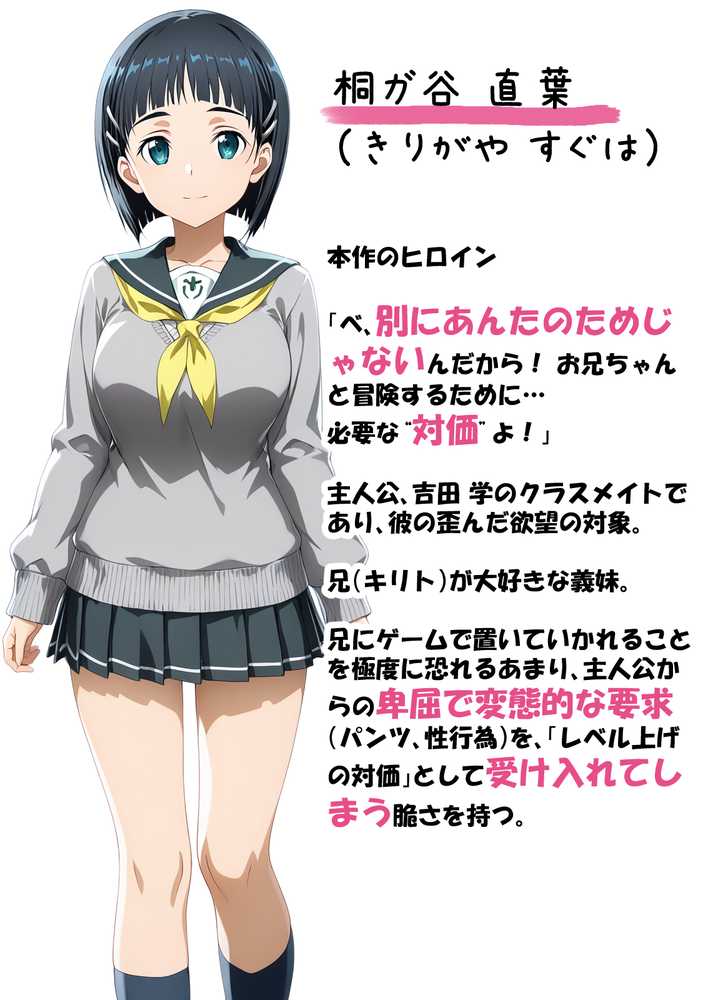 寝取られ堕ちるヒロイン SA〇 直葉 -無防備ま◯こをタダでヲタクが使わせて貰う話-