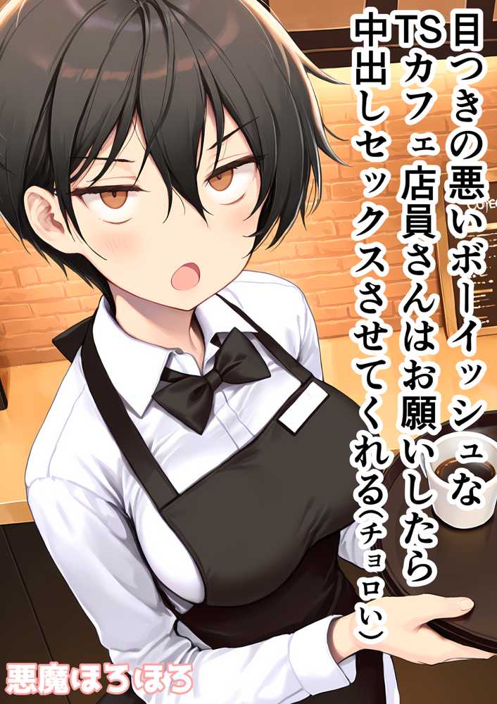 目つきの悪いボーイッシュなTSカフェ店員さんはお願いしたら中出しセックスさせてくれる（チョロい）