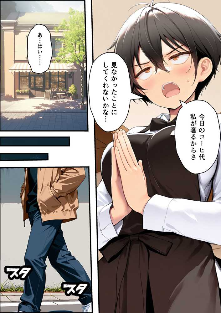 目つきの悪いボーイッシュなTSカフェ店員さんはお願いしたら中出しセックスさせてくれる（チョロい）