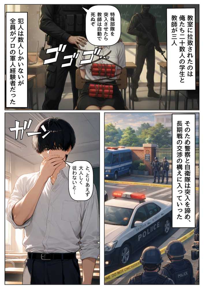 学校占拠したテロリストに、俺は片思い女子と、無理やりセックスさせられる【【ハマダ商店】】 (p2)