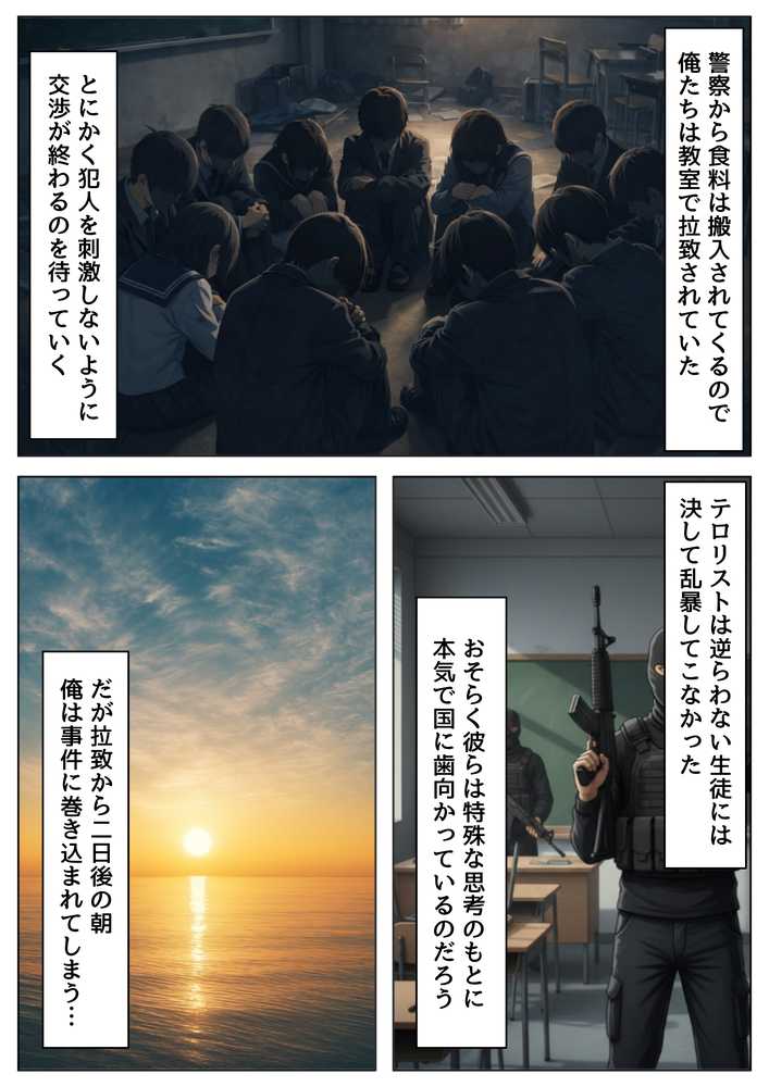 学校占拠したテロリストに、俺は片思い女子と、無理やりセックスさせられる【【ハマダ商店】】 (p3)