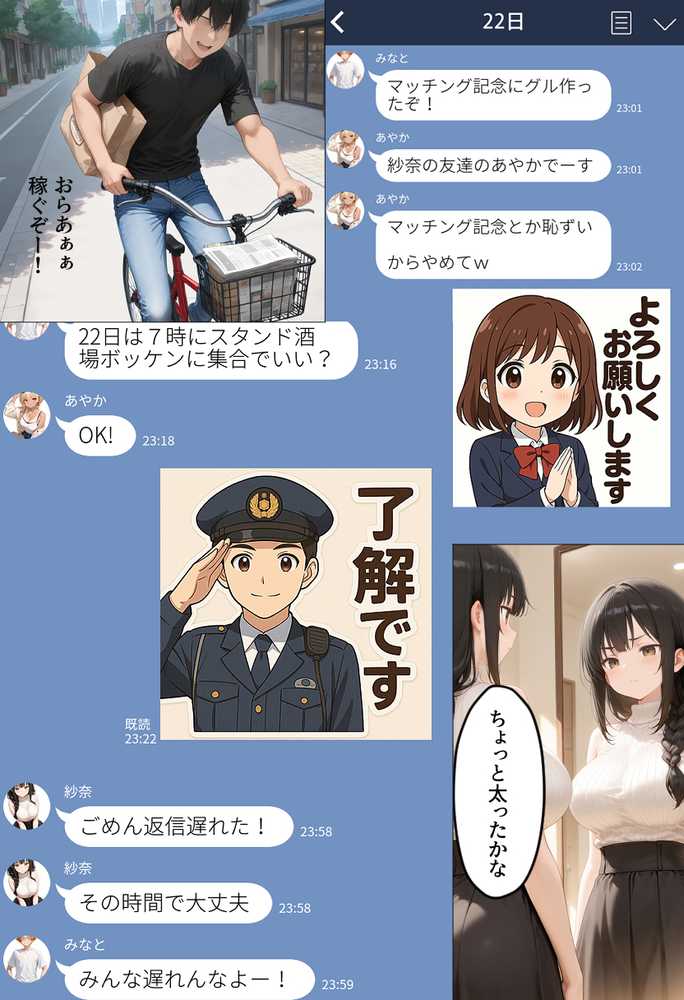 マチアプで出会ったご無沙汰清楚OLと雑魚マンギャルをWお持ち帰り!宅飲み泥●王様ゲームで理性崩壊しちゃった話【渋谷パン子】 (p4)