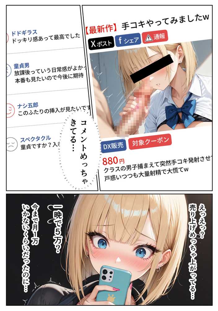 裏垢で稼ぎたい一軍ギャル 僕のチンポ貸したら、生中出しセックスへと発展した話【しこたま本舗】 (p36)