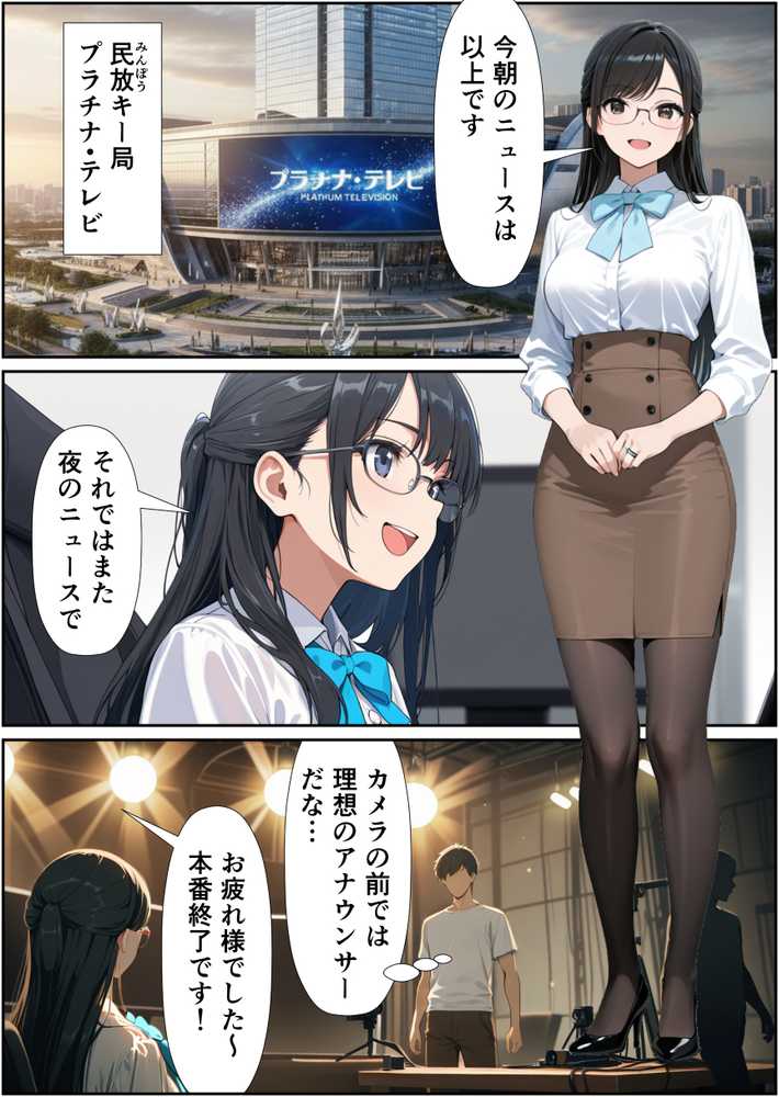 局内トップ人妻女子アナが俺の上で腰振りハーレム 〜雑用ADが3人を楽チン肉便器化〜【人妻OL敗北劇場】 (p2)