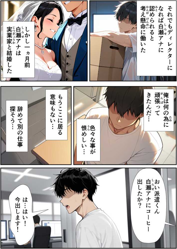 局内トップ人妻女子アナが俺の上で腰振りハーレム 〜雑用ADが3人を楽チン肉便器化〜【人妻OL敗北劇場】 (p4)