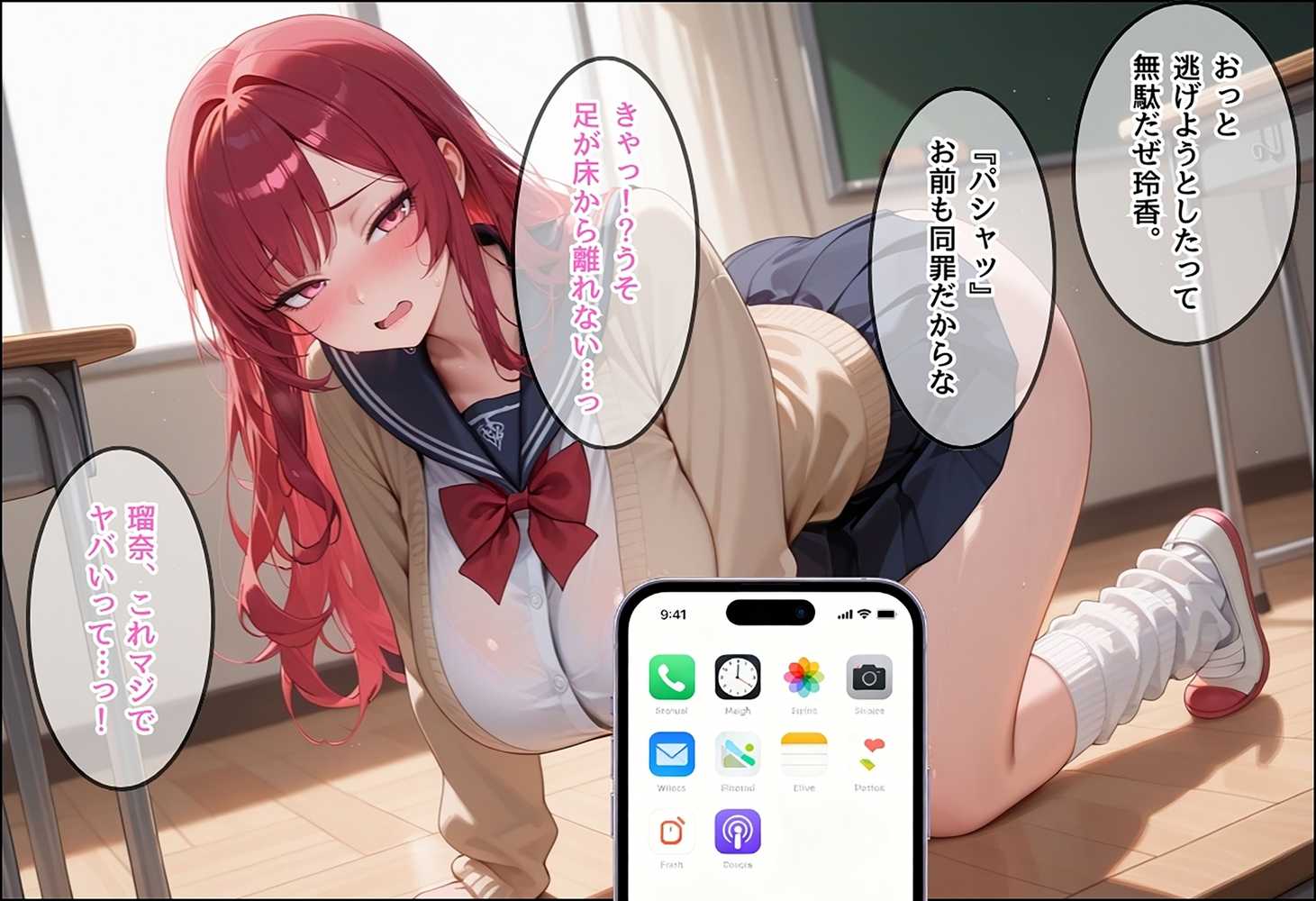 いじめの主犯ギャルを催●アプリで支配してセックスを強●する話〜傲慢ピンクツインテール&赤髪ロングWギャル編〜【巨乳協会】 (p8)