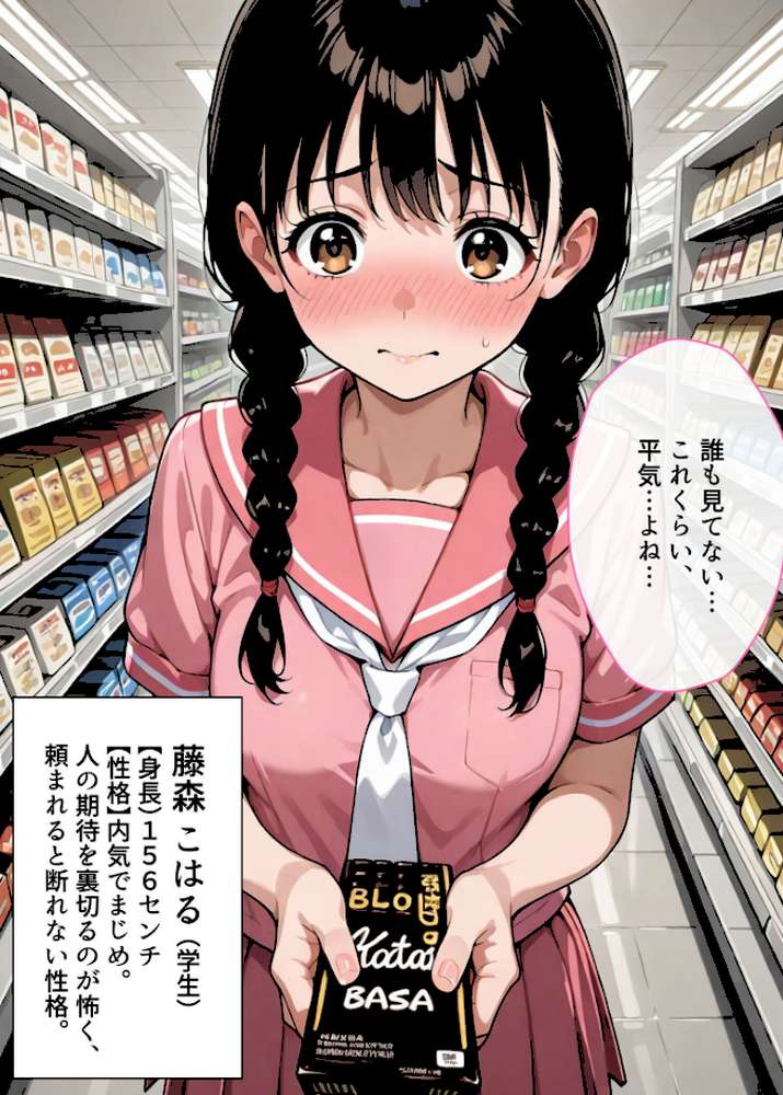 万引きセーラー服●●●●にスーパーの店長が中●しをした話 モザイク版【AIザッハトルテ あいラビ】 (p2)
