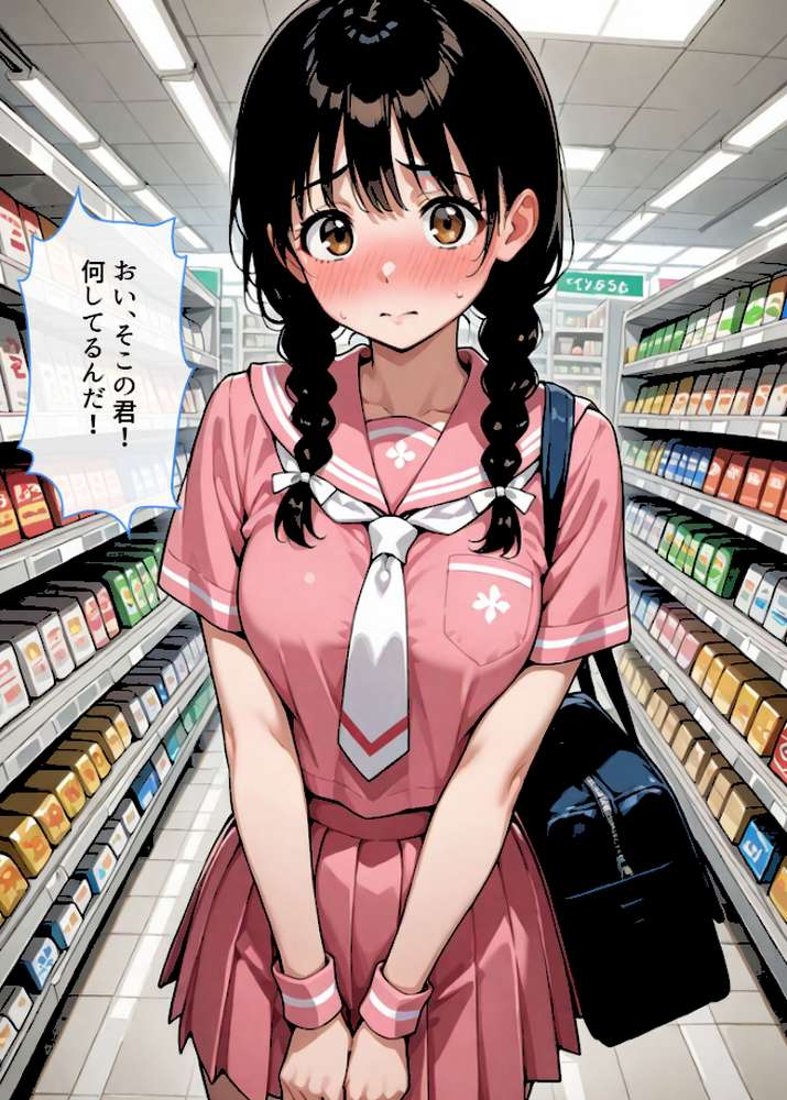 万引きセーラー服●●●●にスーパーの店長が中●しをした話 モザイク版【AIザッハトルテ あいラビ】 (p4)