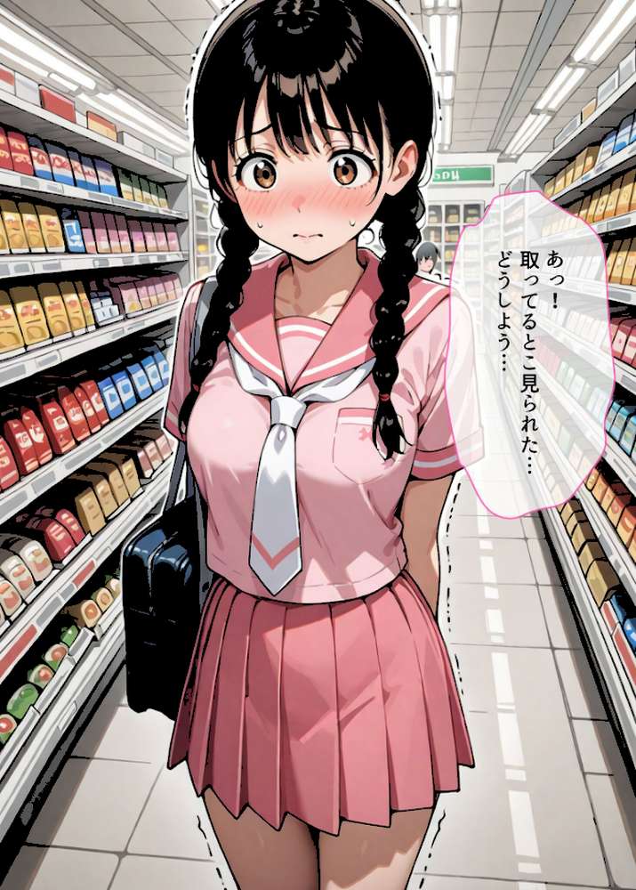 万引きセーラー服●●●●にスーパーの店長が中●しをした話 モザイク版【AIザッハトルテ あいラビ】 (p5)