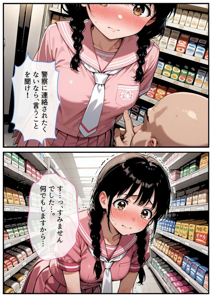 万引きセーラー服●●●●にスーパーの店長が中●しをした話 モザイク版【AIザッハトルテ あいラビ】 (p7)