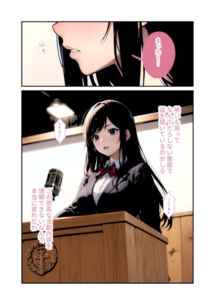 陰キャの僕、透視の力を手に入れる。第十四話 〜男嫌いな会長サマの無様な全校集会〜 モザイク版【ラビットフット】 (p8)